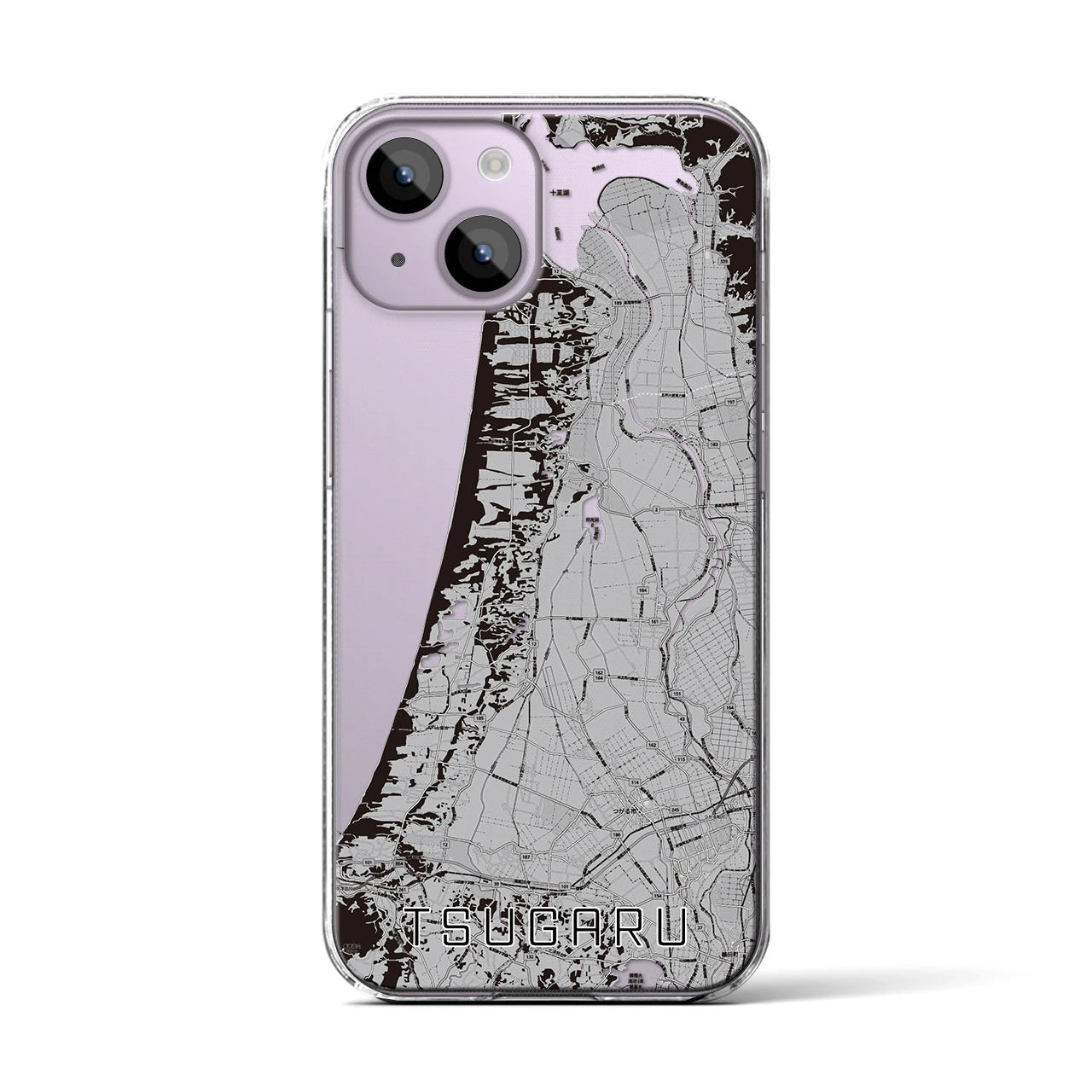 【つがる（青森県）】地図柄iPhoneケース（クリアタイプ）