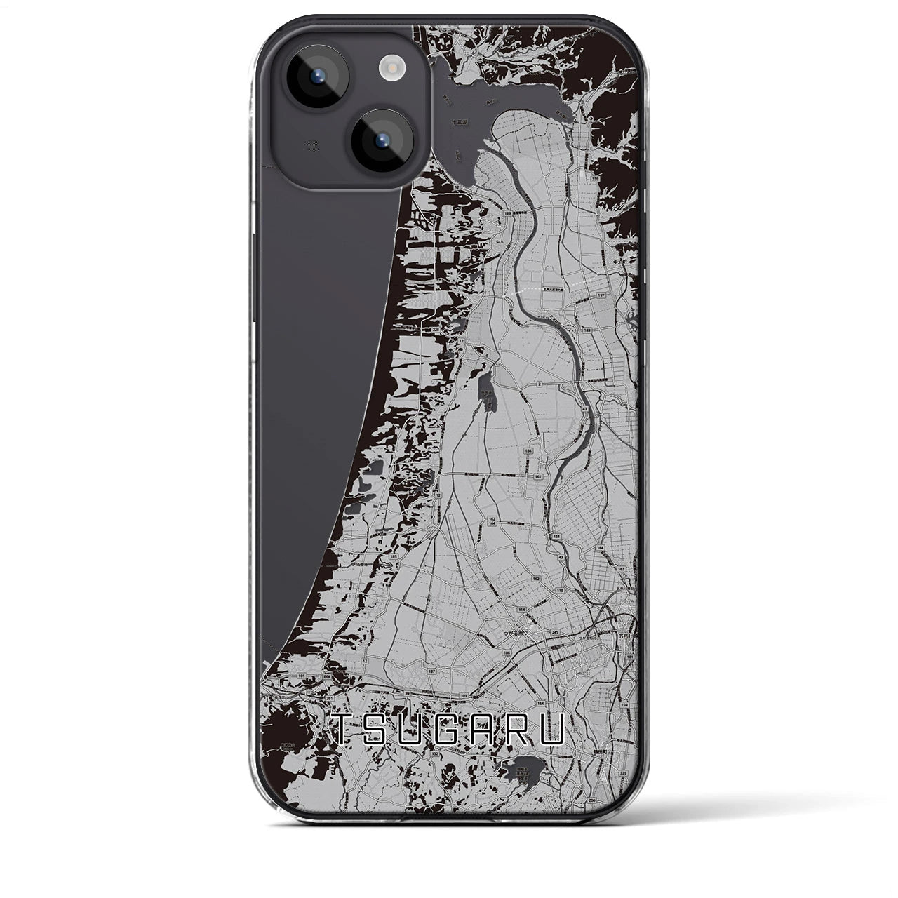 【つがる（青森県）】地図柄iPhoneケース（クリアタイプ）