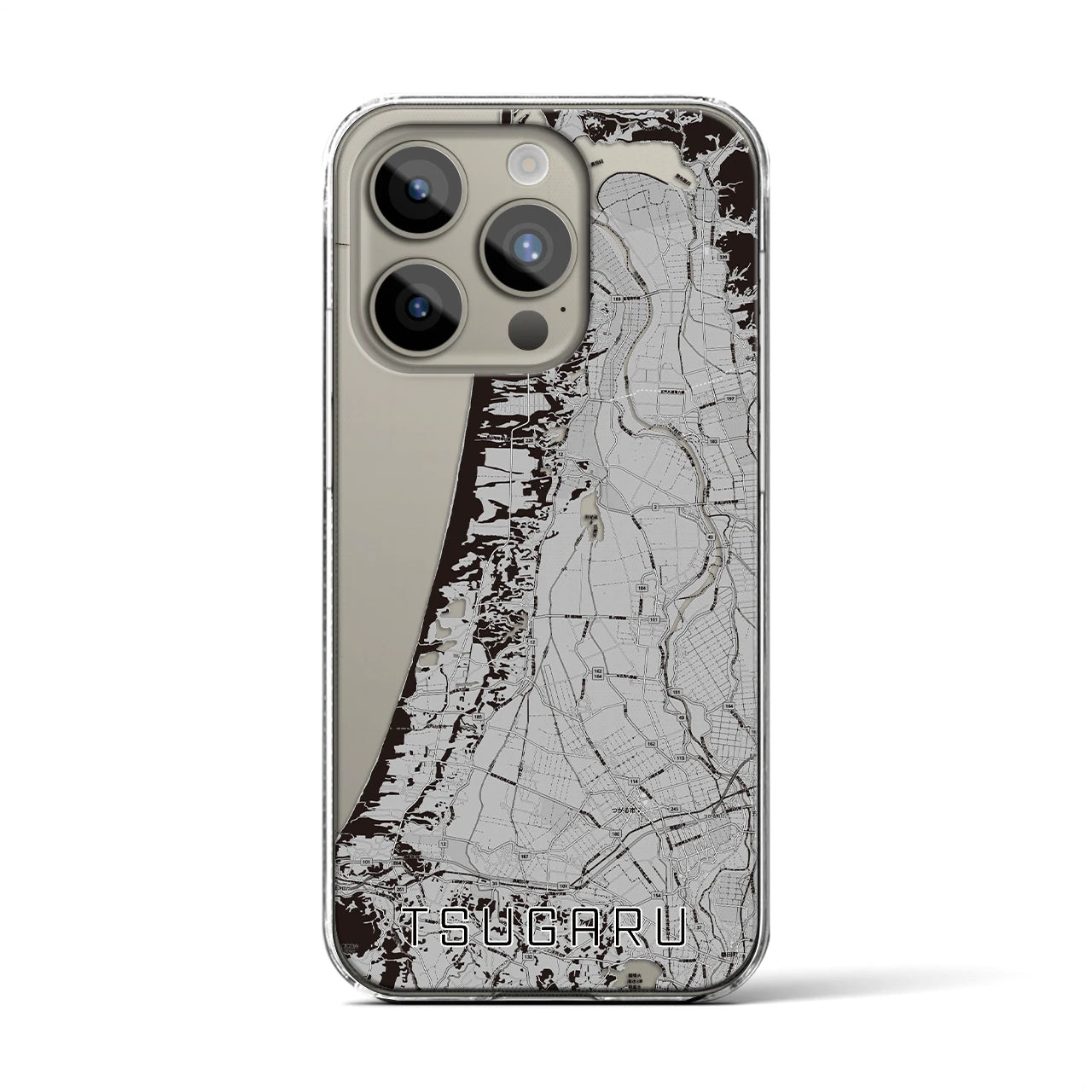 【つがる（青森県）】地図柄iPhoneケース（クリアタイプ）