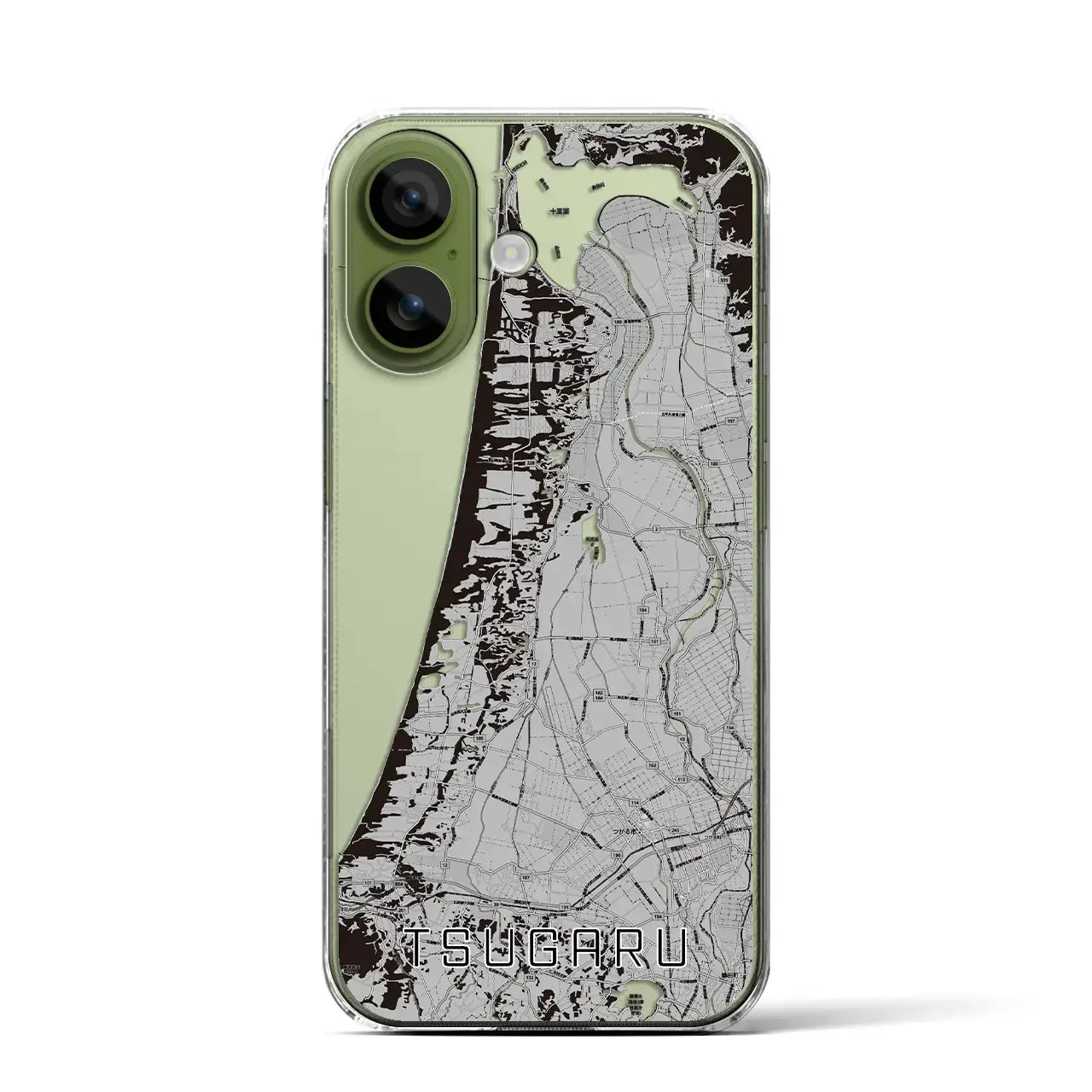 【つがる（青森県）】地図柄iPhoneケース（クリアタイプ）