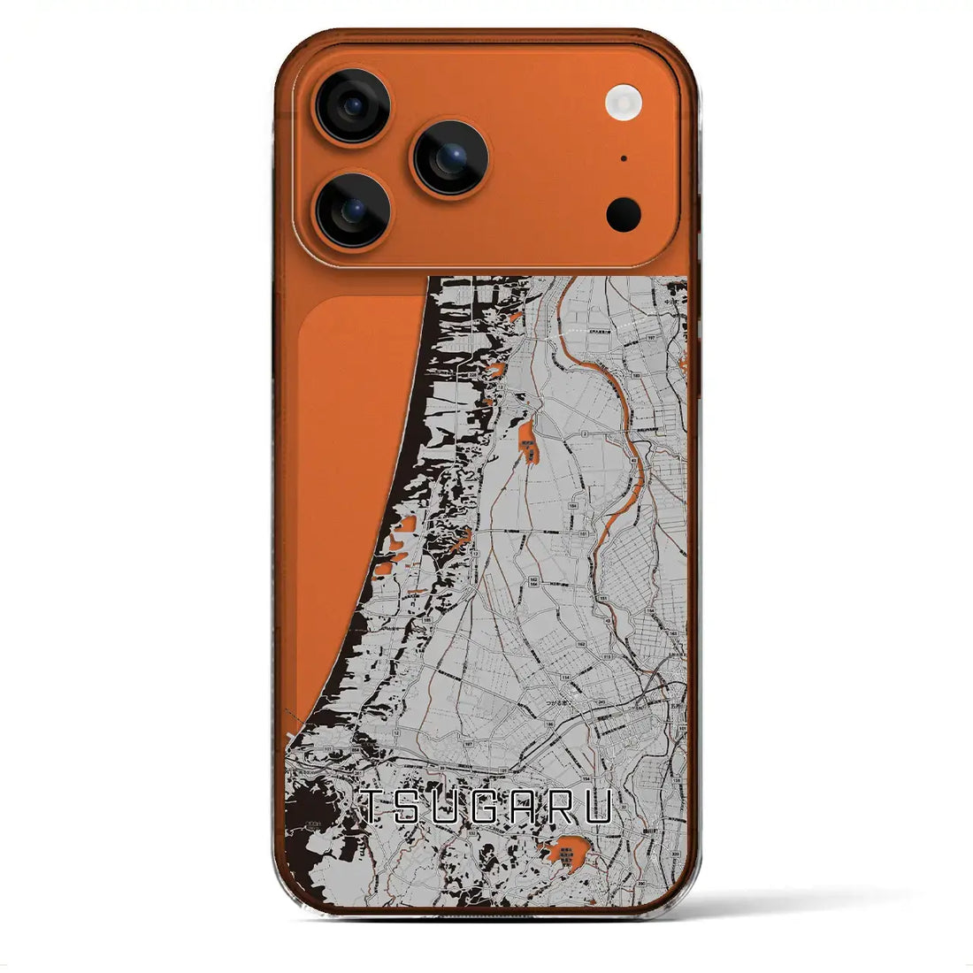 【つがる（青森県）】地図柄iPhoneケース（クリアタイプ）