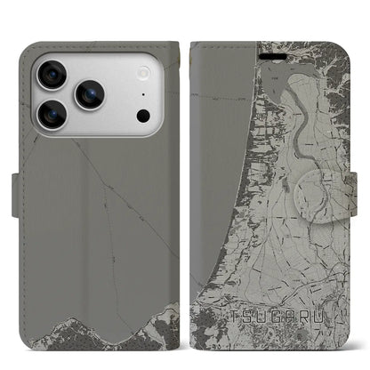 【つがる（青森県）】地図柄iPhoneケース（手帳タイプ）