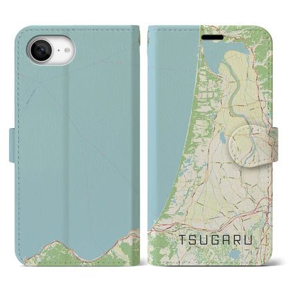 【つがる（青森県）】地図柄iPhoneケース（手帳タイプ）