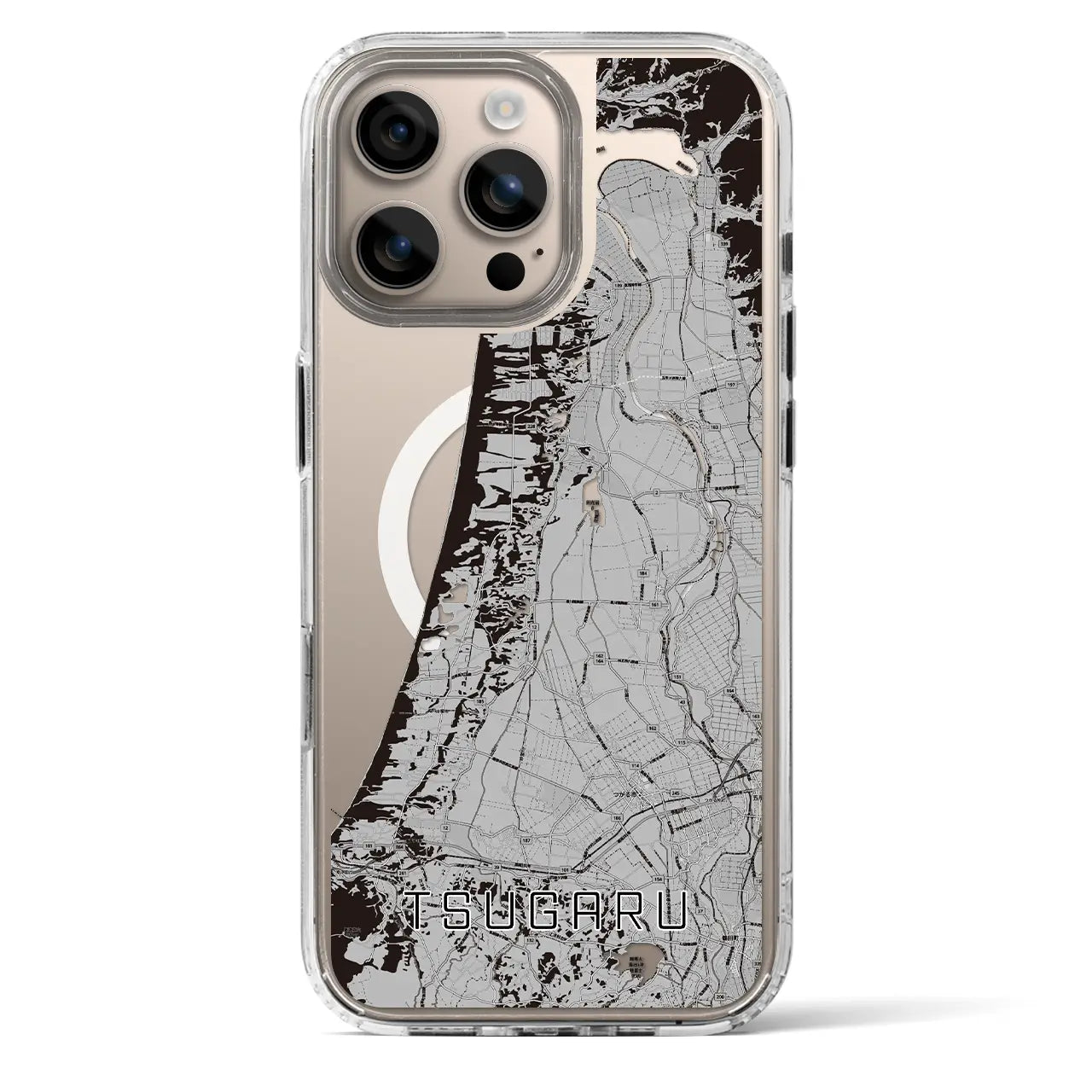 【つがる（青森県）】地図柄iPhoneケース（MagSafeタイプ）