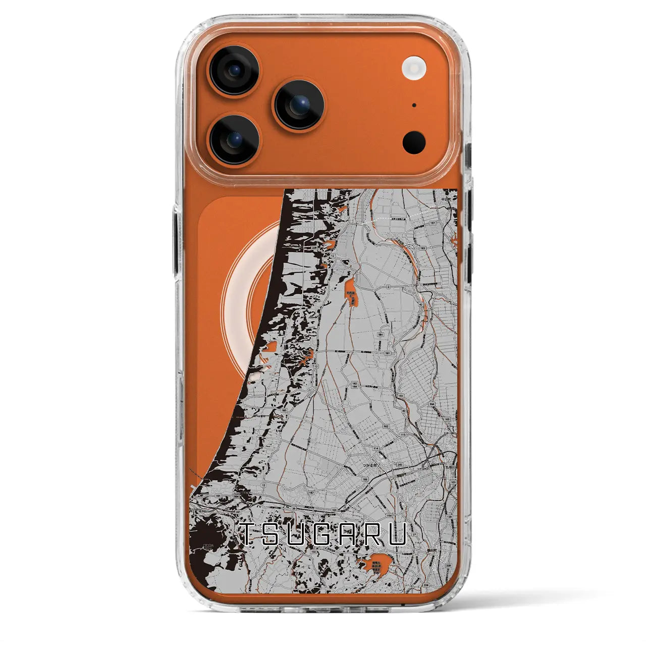 【つがる（青森県）】地図柄iPhoneケース（MagSafeタイプ）