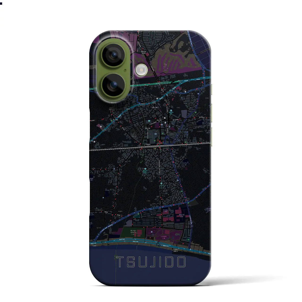 【辻堂（神奈川県）】地図柄iPhoneケース（バックカバータイプ）