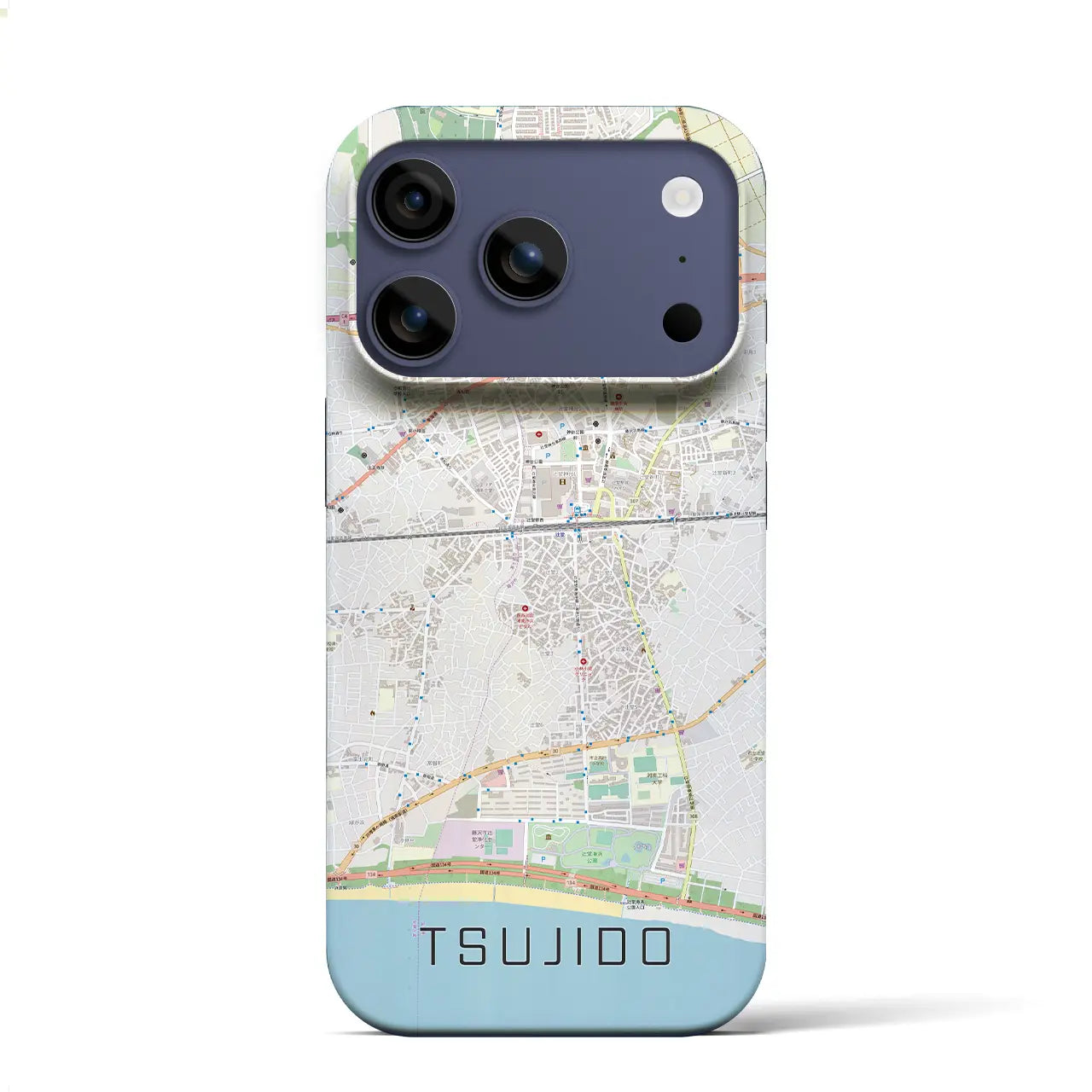 【辻堂（神奈川県）】地図柄iPhoneケース（バックカバータイプ）