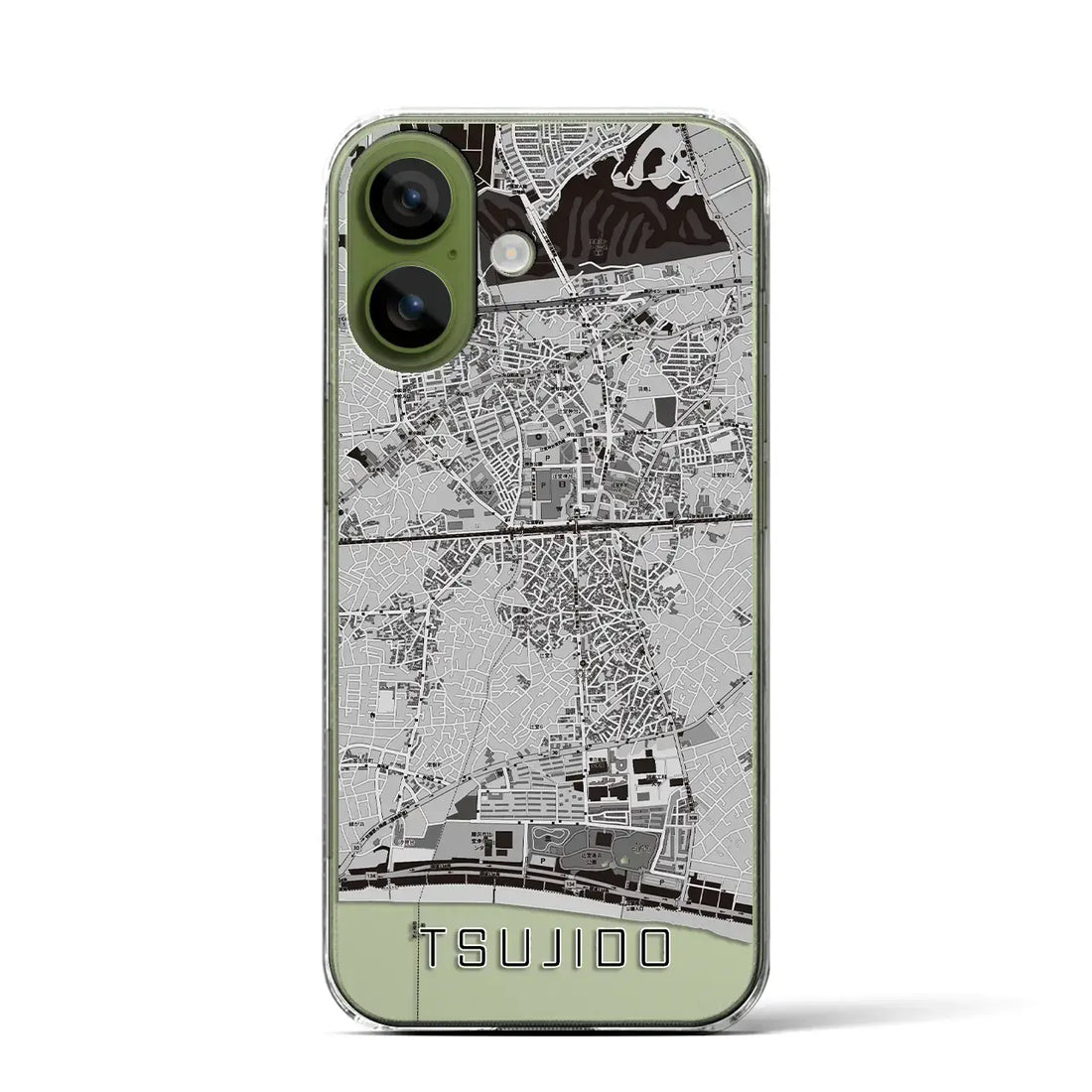 【辻堂（神奈川県）】地図柄iPhoneケース（クリアタイプ）モノトーン・iPhone 17 Pro Max 用