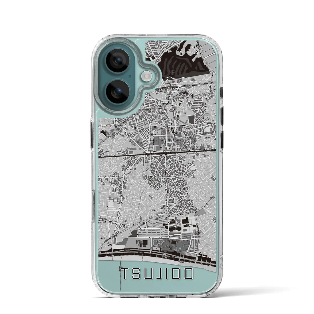 【辻堂（神奈川県）】地図柄iPhoneケース（MagSafeタイプ）モノトーン・iPhone 16 Pro 用