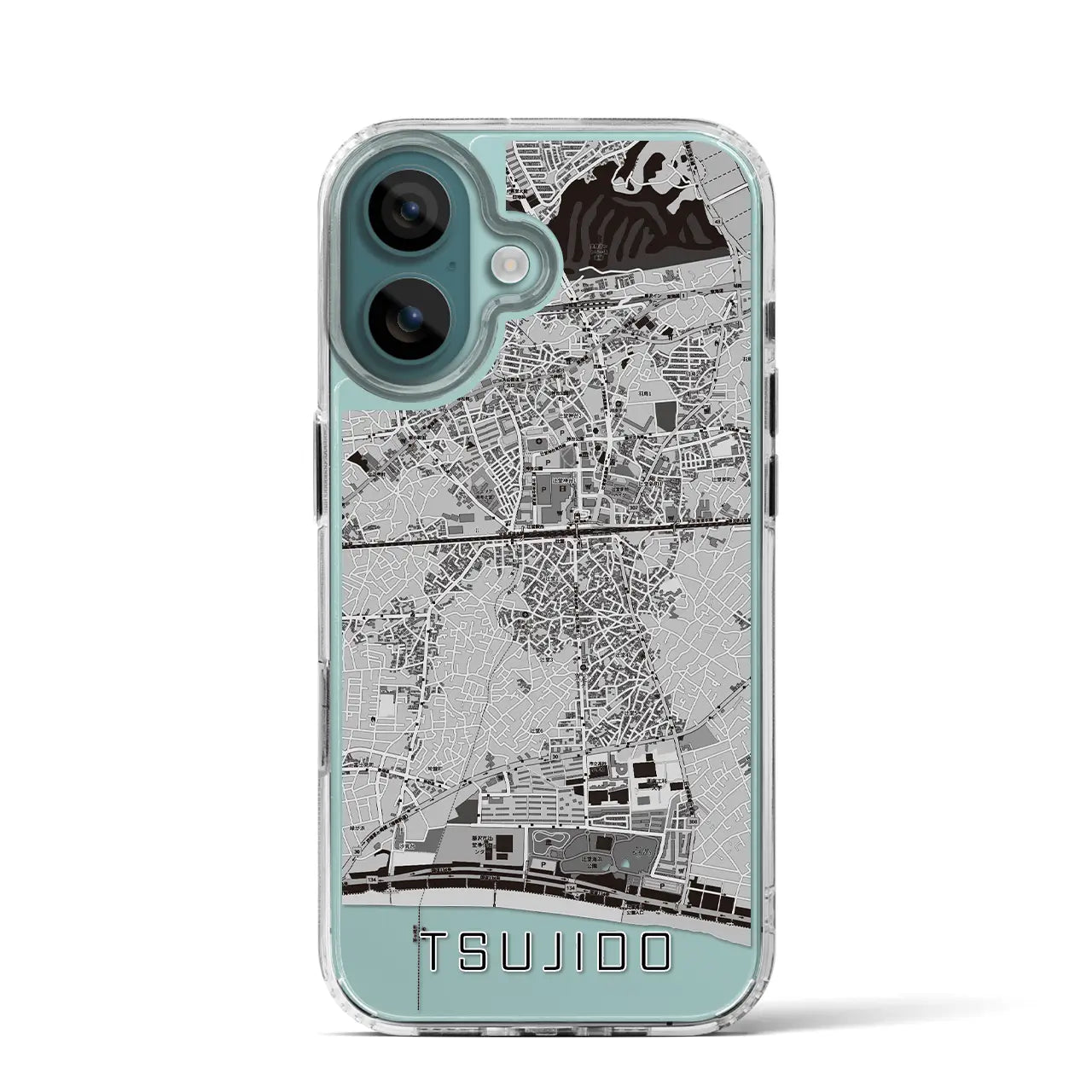 【辻堂（神奈川県）】地図柄iPhoneケース（MagSafeタイプ）モノトーン・iPhone 16 Pro 用