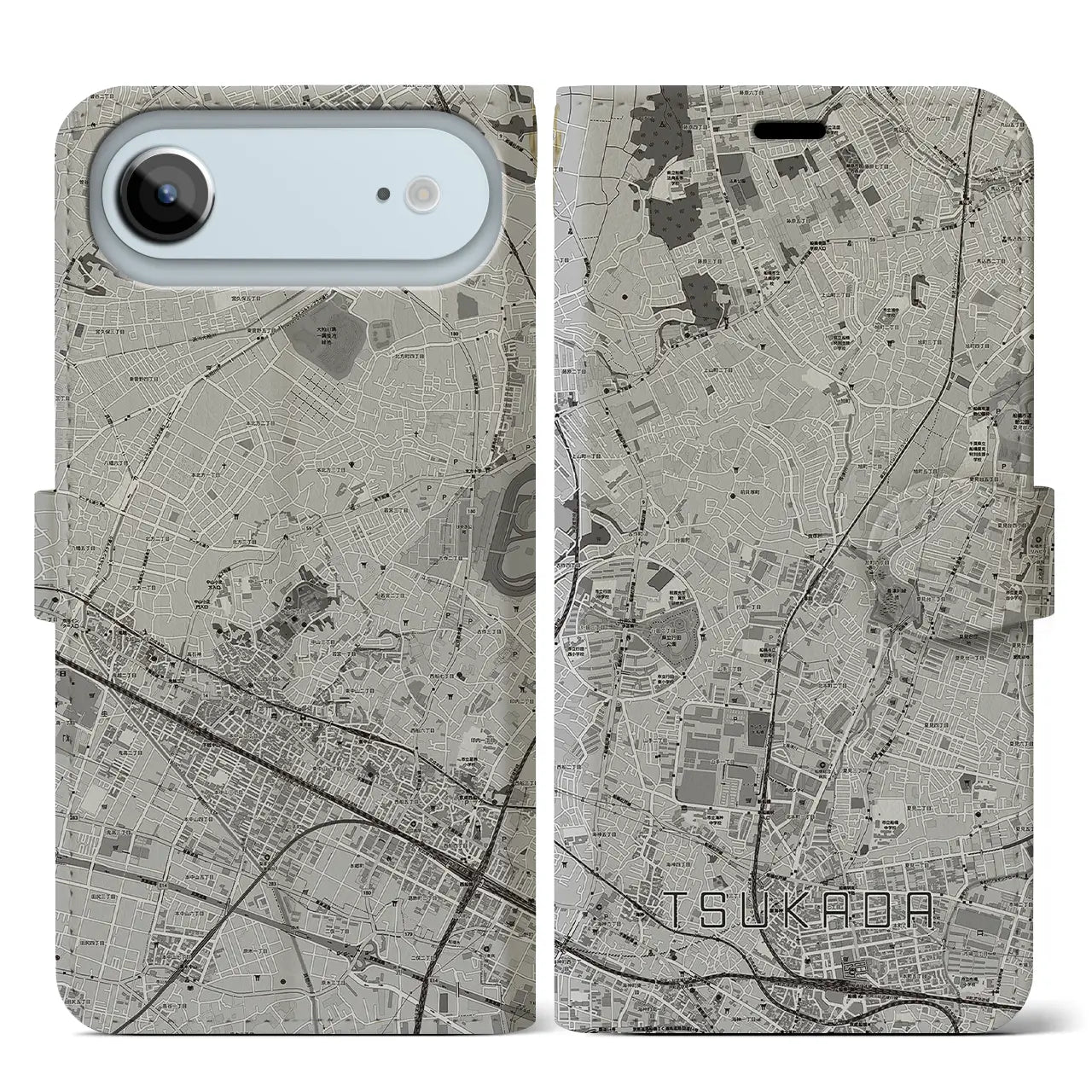 【塚田（千葉県）】地図柄iPhoneケース（手帳タイプ）