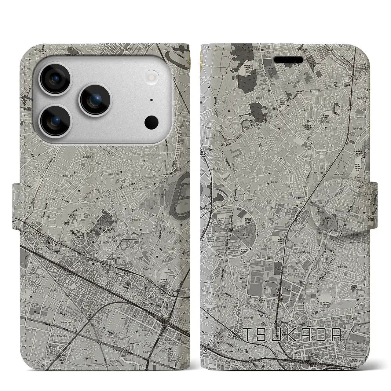 【塚田（千葉県）】地図柄iPhoneケース（手帳タイプ）