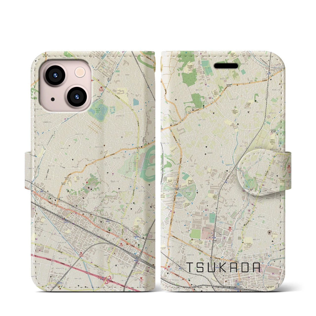 【塚田（千葉県）】地図柄iPhoneケース（手帳タイプ）