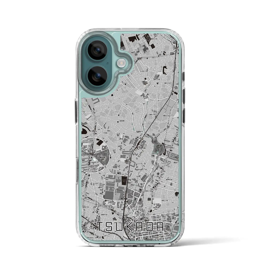 【塚田(千葉県)】地図柄iPhoneケース(MagSafeタイプ)モノトーン・iPhone 16 Pro 用