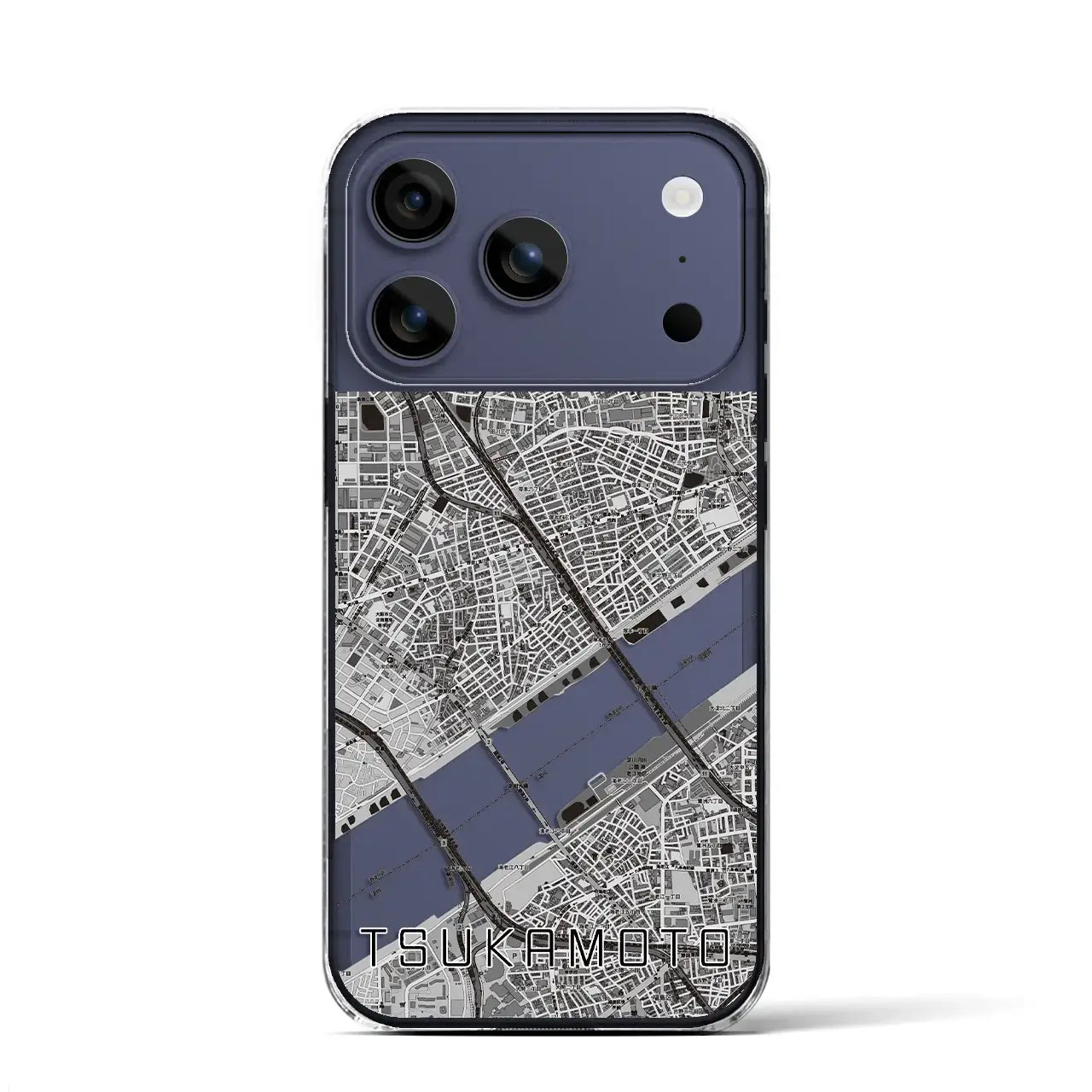 【塚本（大阪府）】地図柄iPhoneケース（クリアタイプ）モノトーン・iPhone 17 Pro Max 用
