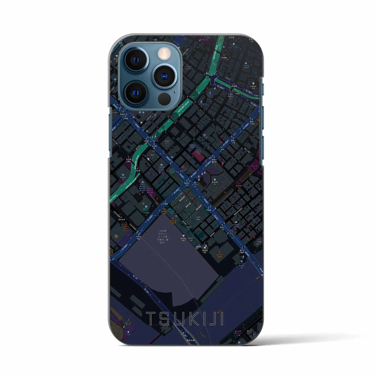 【築地（東京都）】地図柄iPhoneケース（バックカバータイプ）