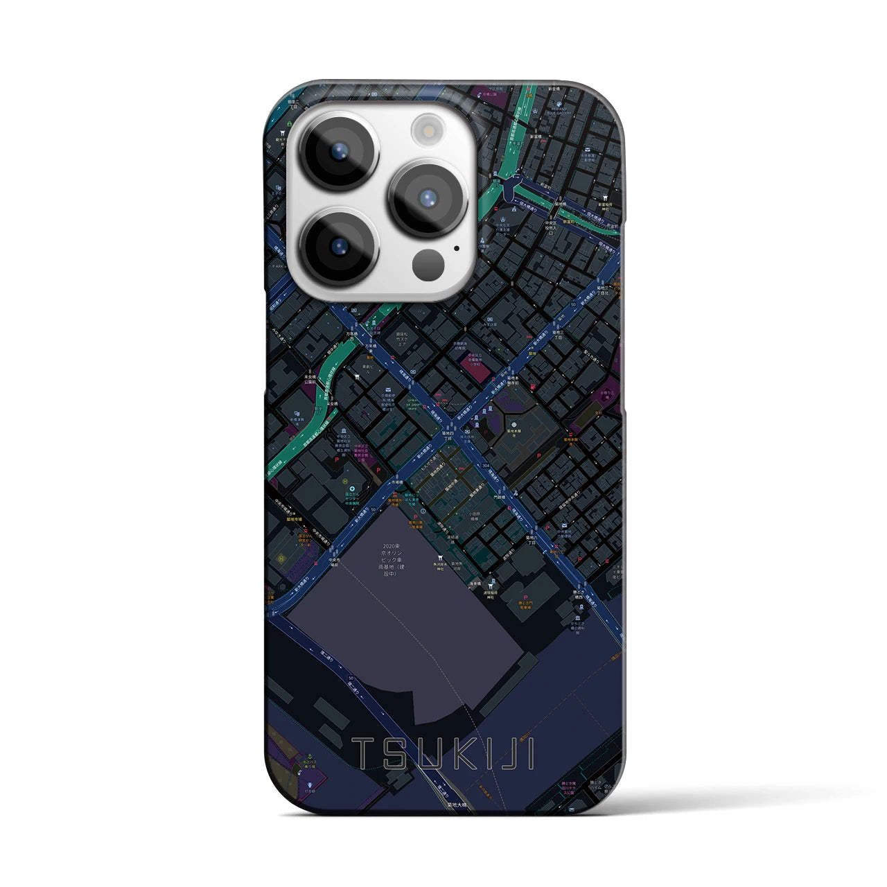 【築地（東京都）】地図柄iPhoneケース（バックカバータイプ）