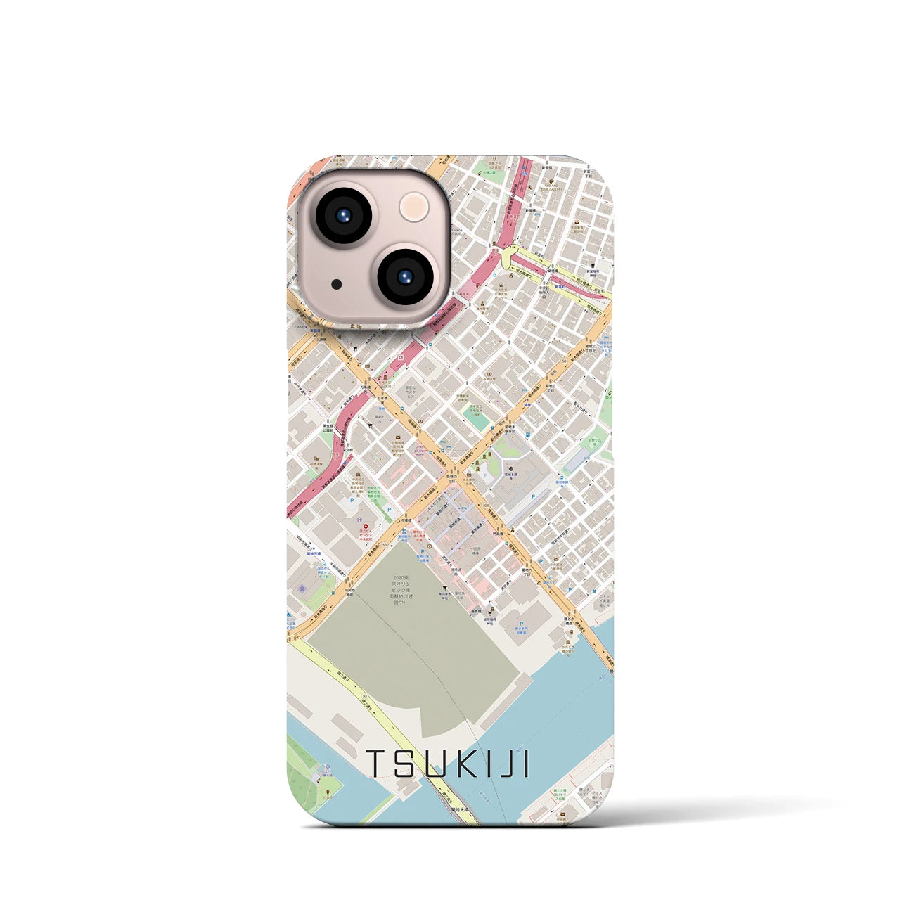 【築地（東京都）】地図柄iPhoneケース（バックカバータイプ）