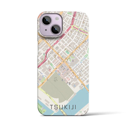 【築地（東京都）】地図柄iPhoneケース（バックカバータイプ）