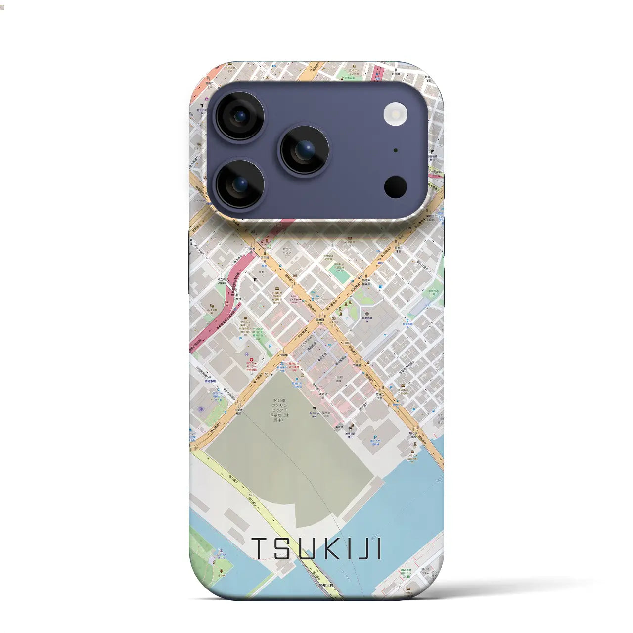 【築地（東京都）】地図柄iPhoneケース（バックカバータイプ）