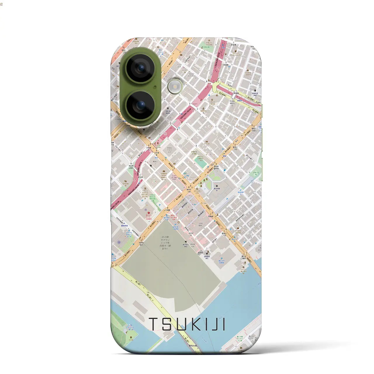 【築地（東京都）】地図柄iPhoneケース（バックカバータイプ）