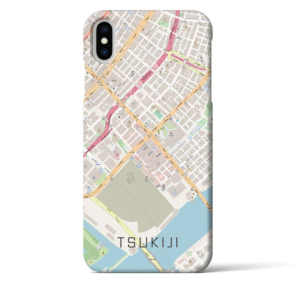 【築地（東京都）】地図柄iPhoneケース（バックカバータイプ）