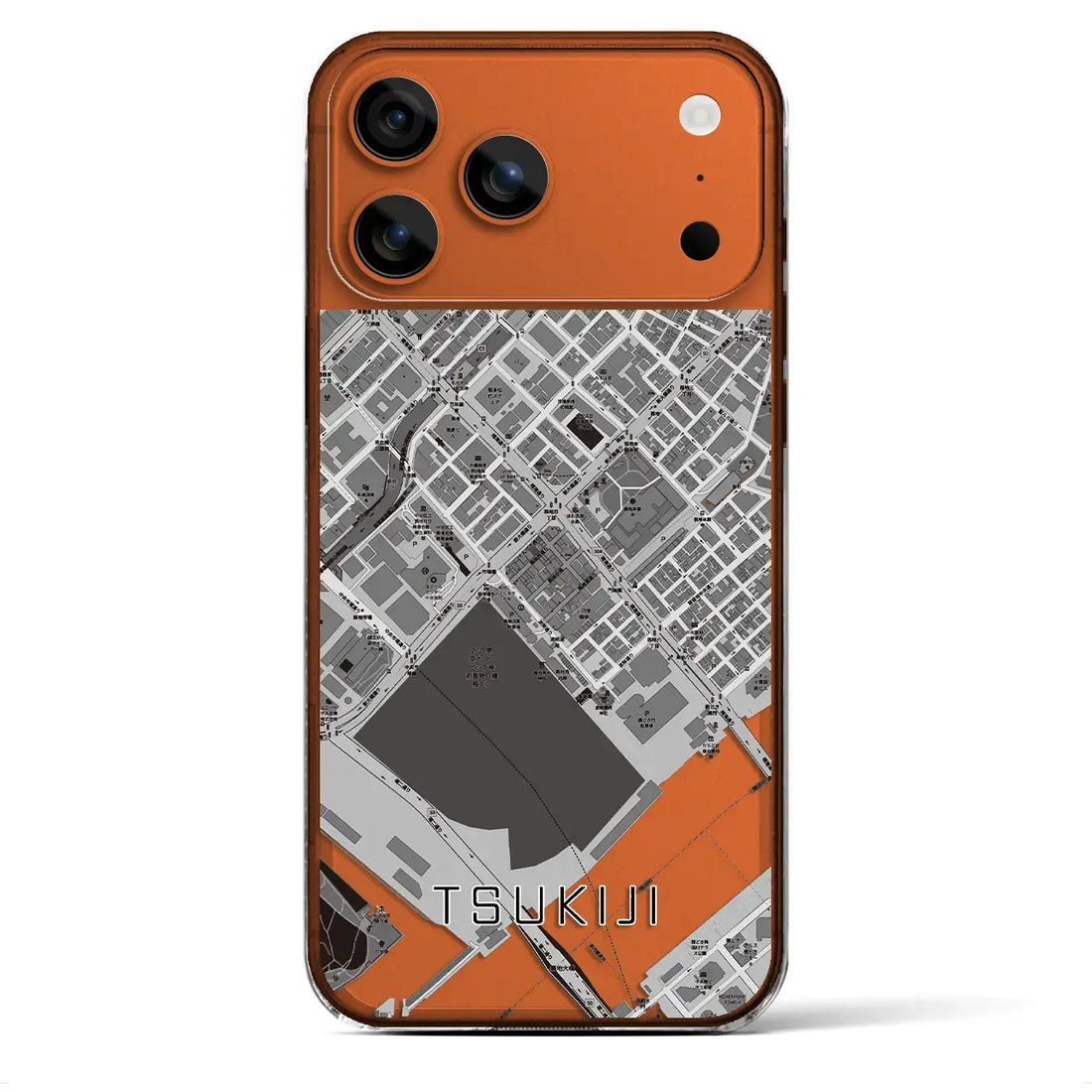 【築地（東京都）】地図柄iPhoneケース（クリアタイプ）