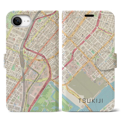 【築地（東京都）】地図柄iPhoneケース（手帳タイプ）