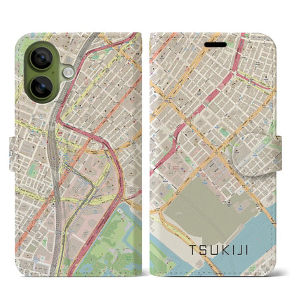 【築地（東京都）】地図柄iPhoneケース（手帳タイプ）
