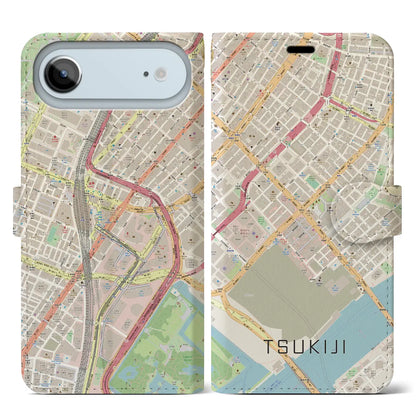 【築地（東京都）】地図柄iPhoneケース（手帳タイプ）