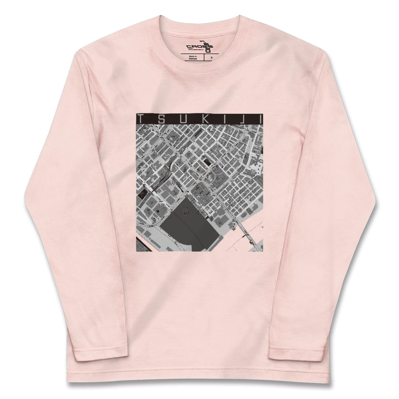 【築地（東京都）】地図柄ロングスリーブTシャツ