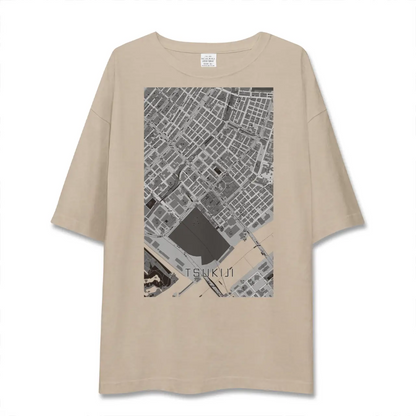 【築地（東京都）】地図柄ビッグシルエットTシャツ