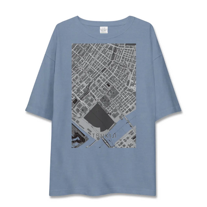 【築地（東京都）】地図柄ビッグシルエットTシャツ