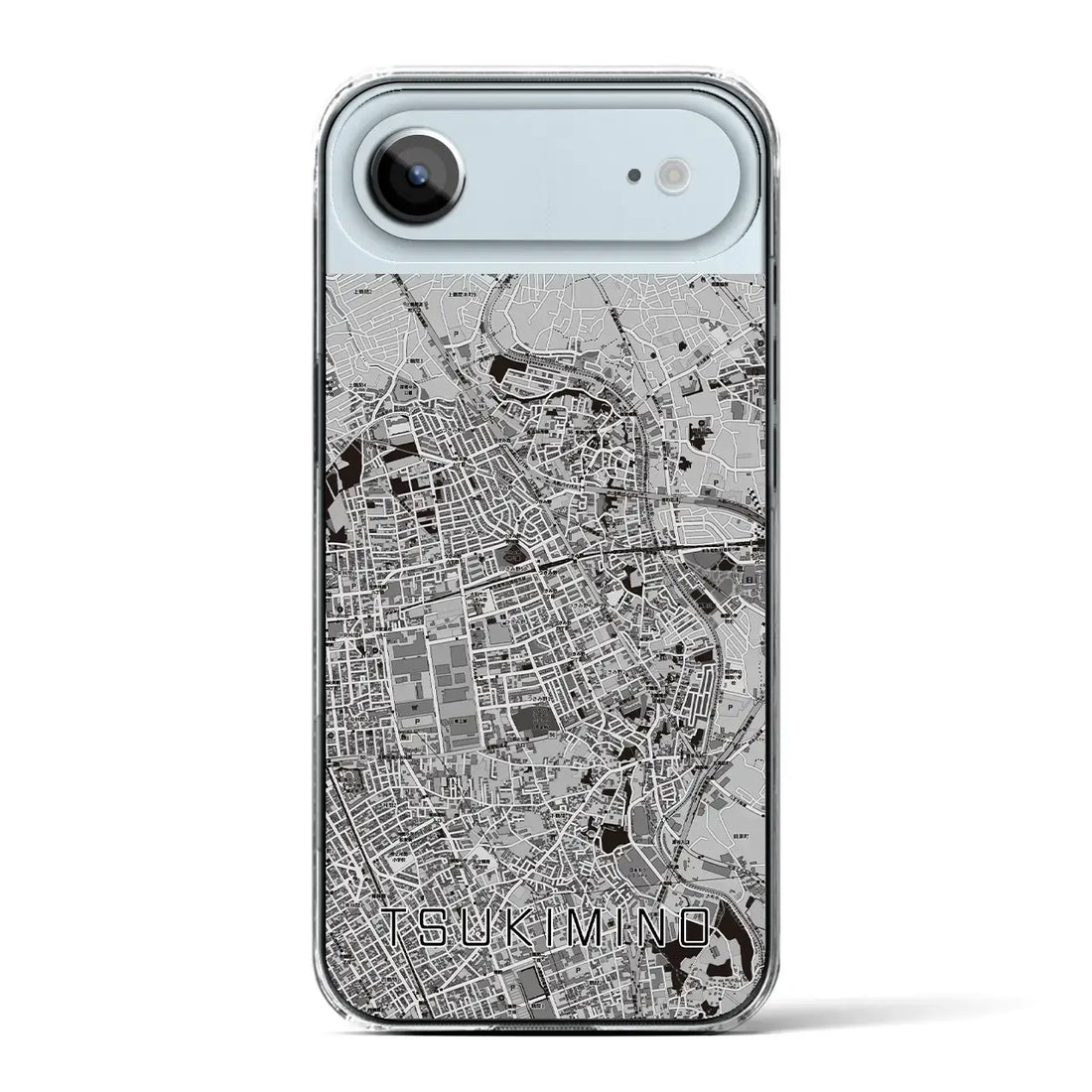 【つきみ野(神奈川県)】地図柄iPhoneケース(クリアタイプ)モノトーン・iPhone 17 Pro Max 用