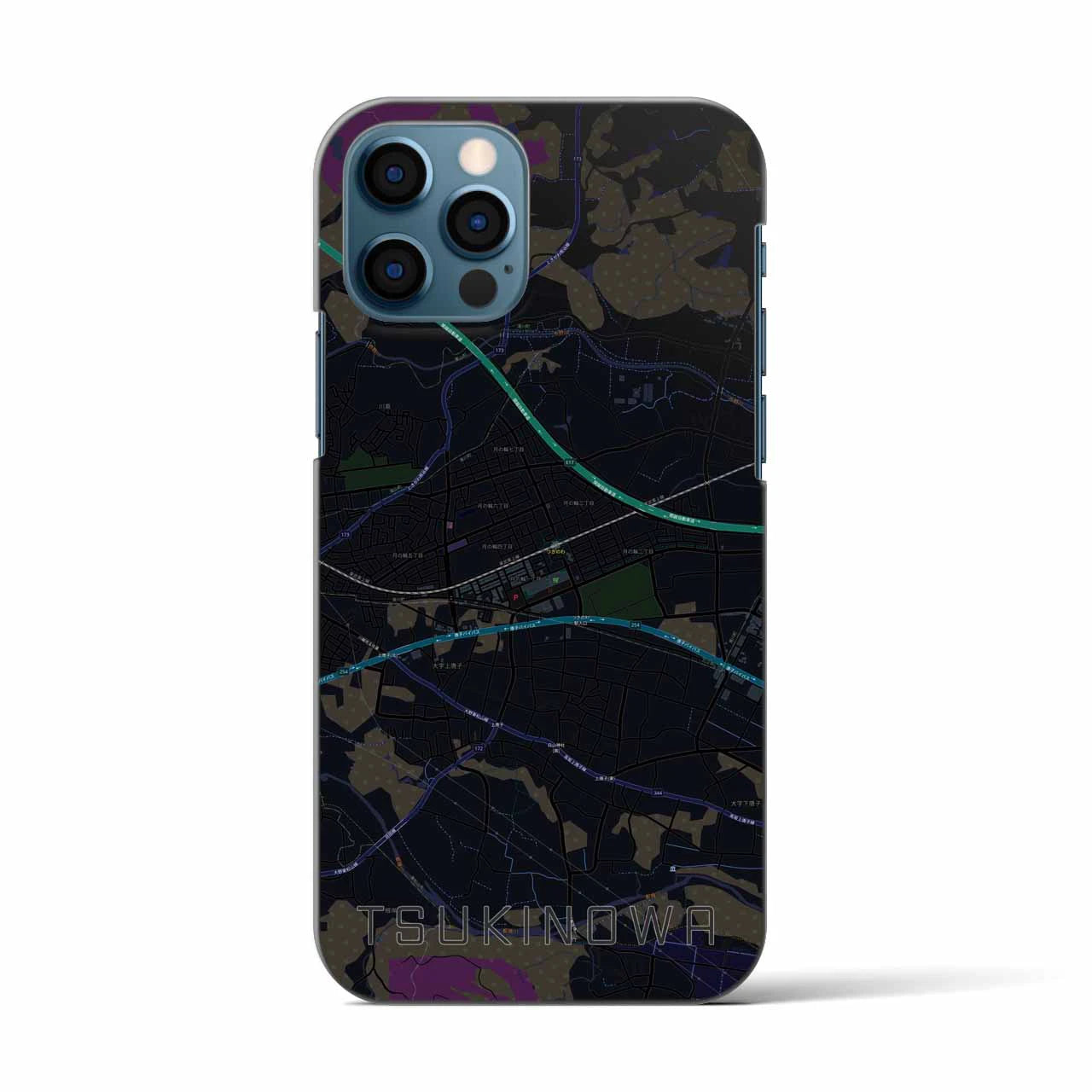 【つきのわ（埼玉県）】地図柄iPhoneケース（バックカバータイプ）