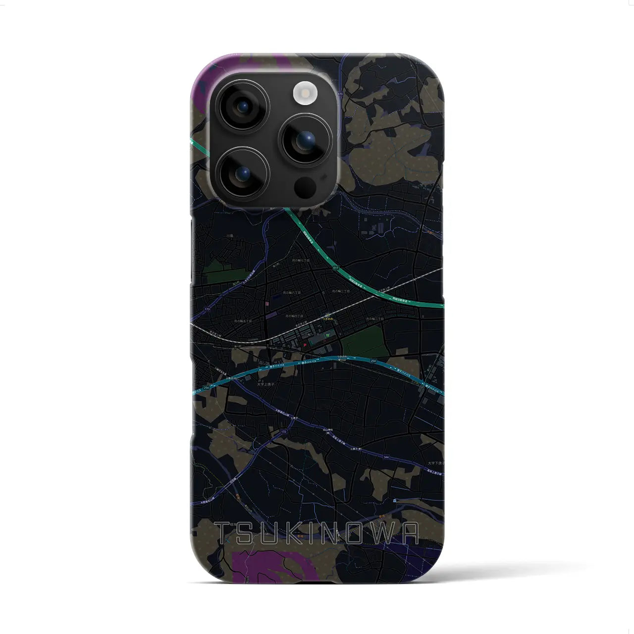 【つきのわ（埼玉県）】地図柄iPhoneケース（バックカバータイプ）