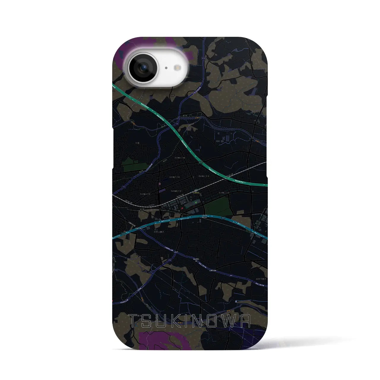 【つきのわ（埼玉県）】地図柄iPhoneケース（バックカバータイプ）