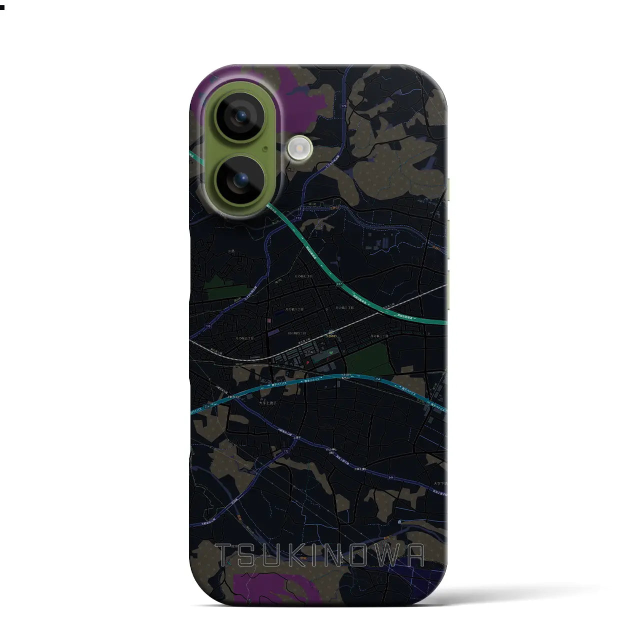 【つきのわ（埼玉県）】地図柄iPhoneケース（バックカバータイプ）