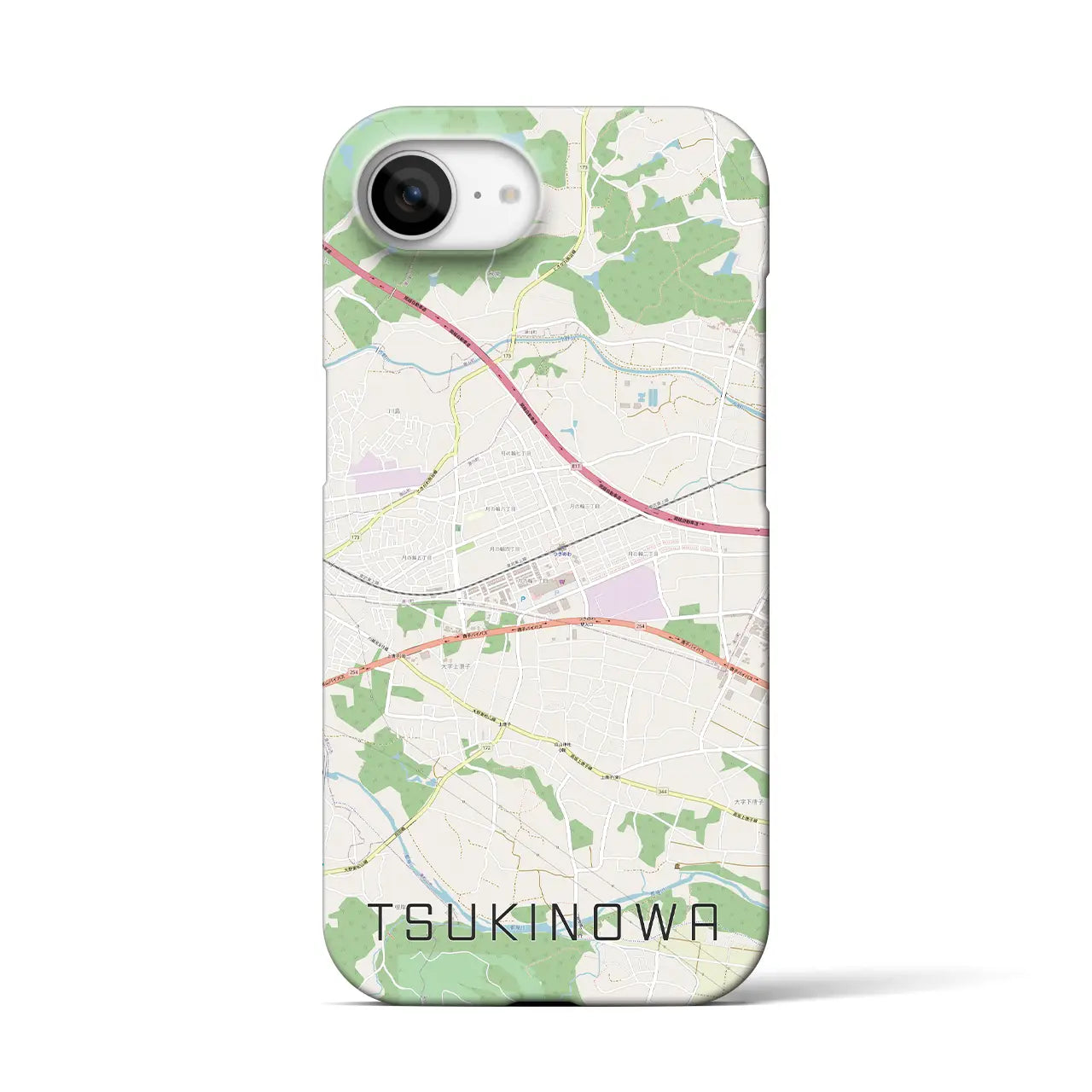 【つきのわ（埼玉県）】地図柄iPhoneケース（バックカバータイプ）