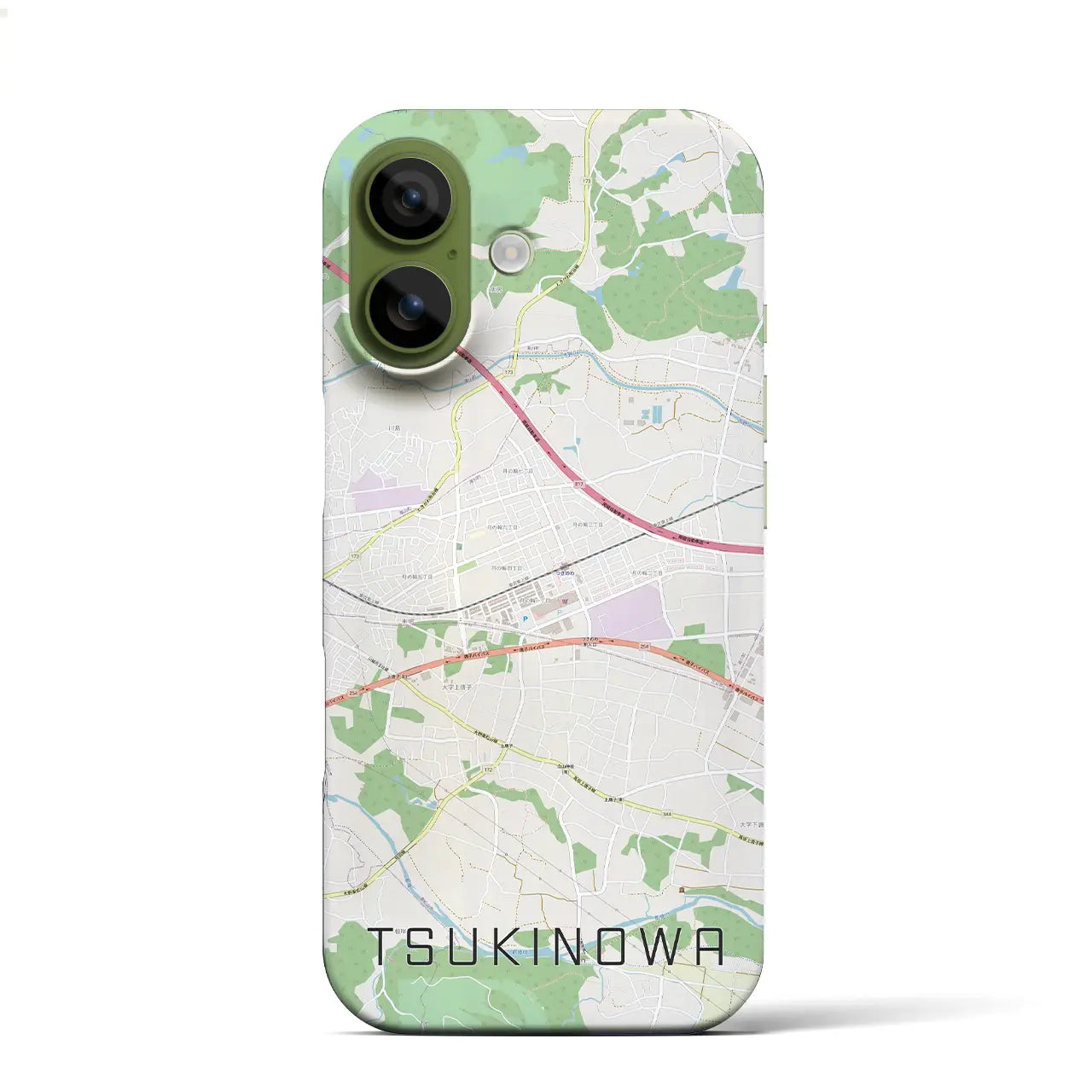 【つきのわ（埼玉県）】地図柄iPhoneケース（バックカバータイプ）ナチュラル・iPhone 17 Pro Max 用