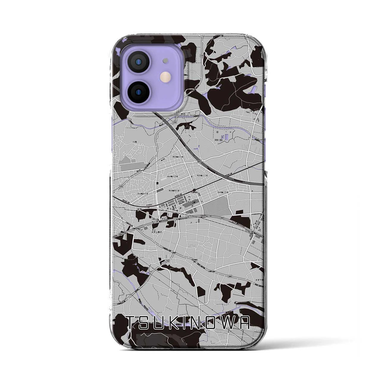 【つきのわ（埼玉県）】地図柄iPhoneケース（クリアタイプ）