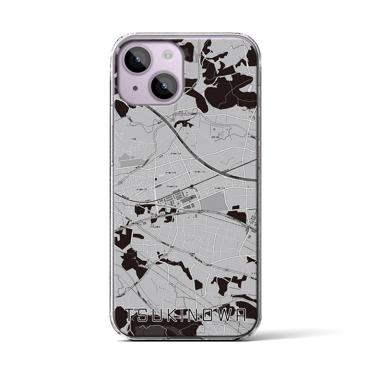 【つきのわ（埼玉県）】地図柄iPhoneケース（クリアタイプ）
