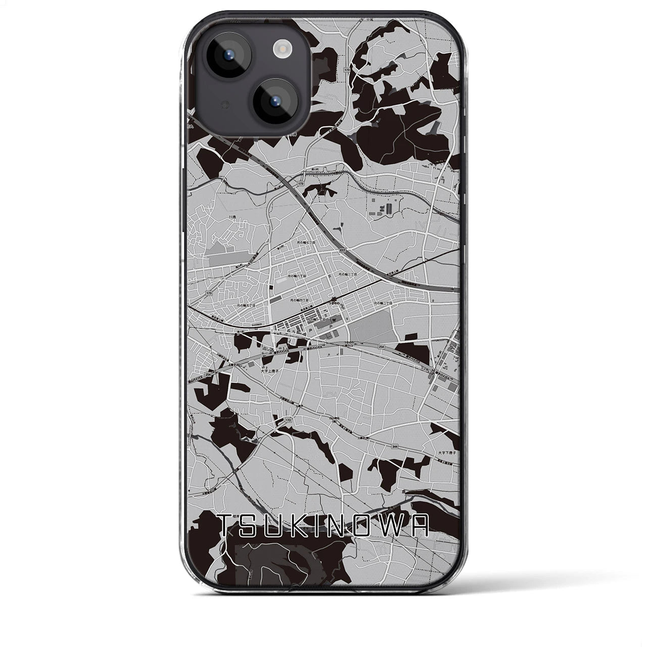 【つきのわ（埼玉県）】地図柄iPhoneケース（クリアタイプ）