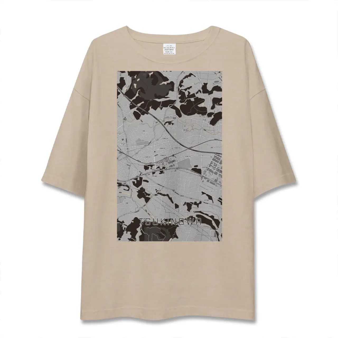 【つきのわ（埼玉県）】地図柄ビッグシルエットTシャツ