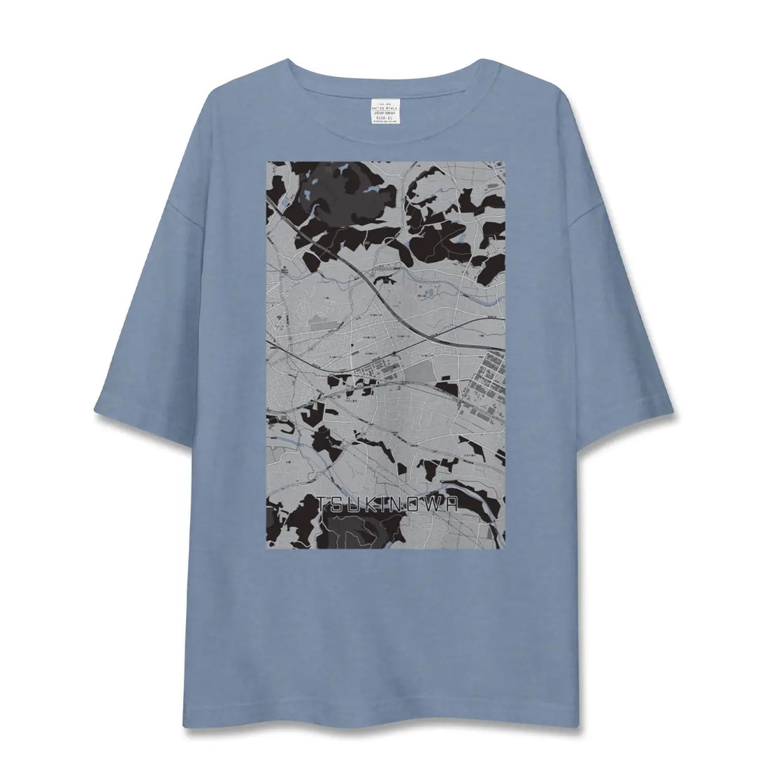 【つきのわ(埼玉県)】地図柄ビッグシルエットTシャツ
