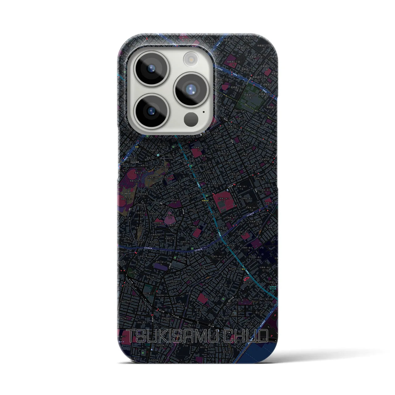 【月寒中央（北海道）】地図柄iPhoneケース（バックカバータイプ）