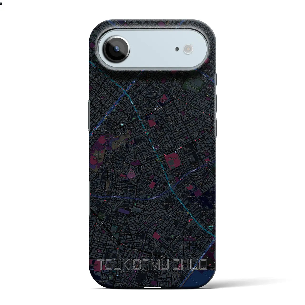 【月寒中央（北海道）】地図柄iPhoneケース（バックカバータイプ）