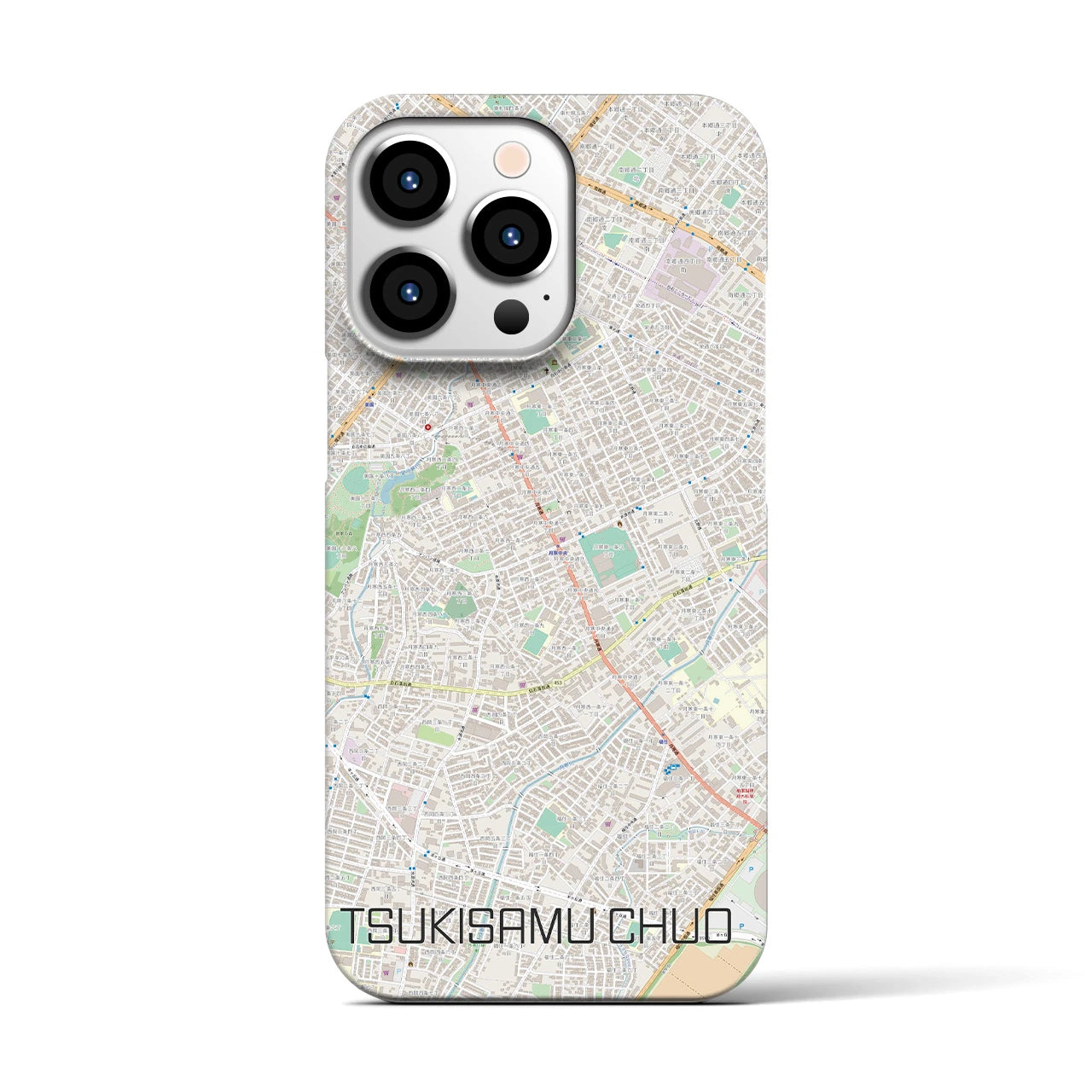 【月寒中央（北海道）】地図柄iPhoneケース（バックカバータイプ）