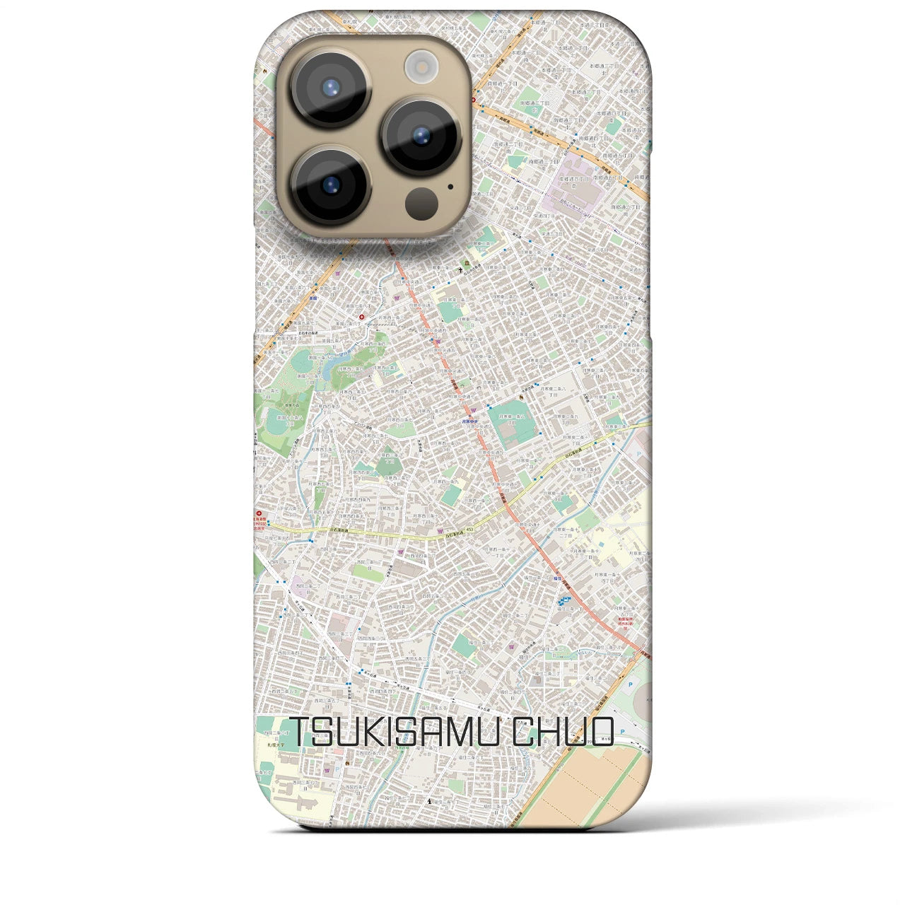 【月寒中央（北海道）】地図柄iPhoneケース（バックカバータイプ）