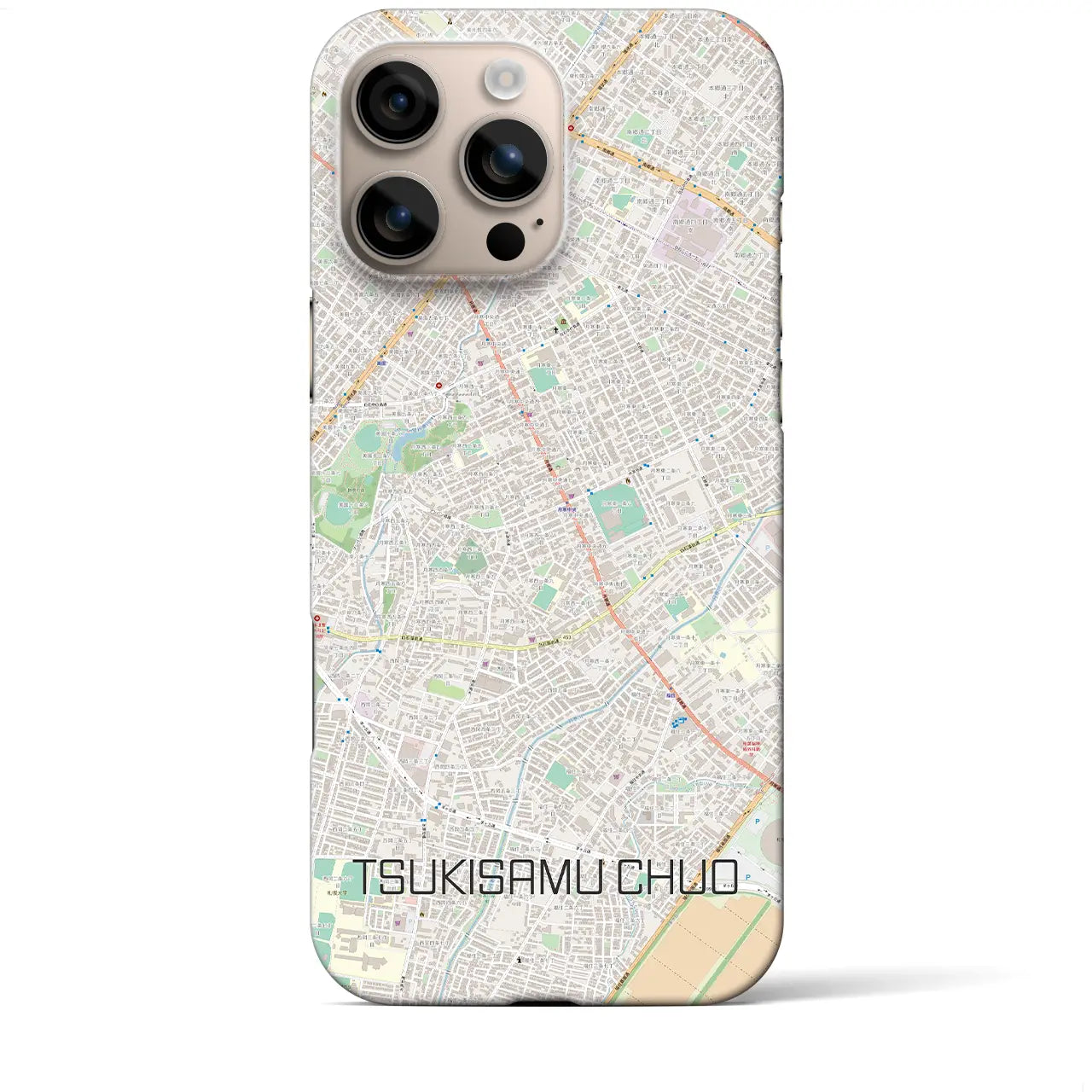 【月寒中央（北海道）】地図柄iPhoneケース（バックカバータイプ）
